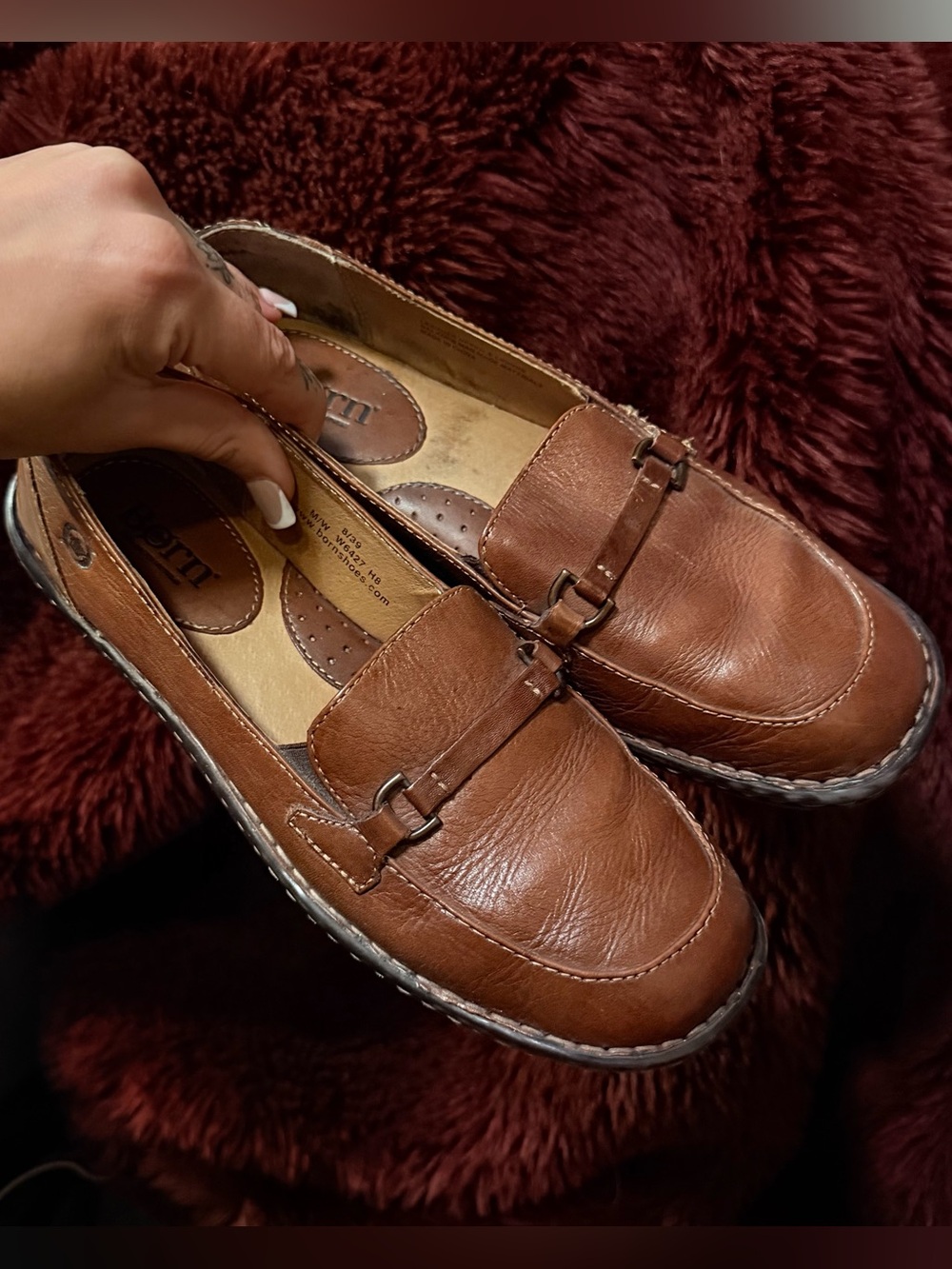 Brown Leather Penny Loafers in Brown